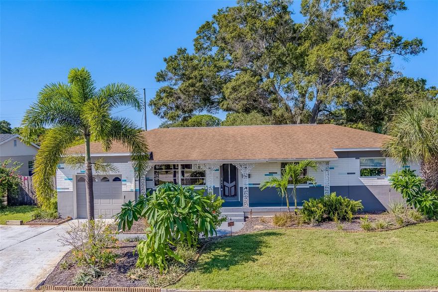 Garden Manor of St. Petersburg! Just minutes away from Tyrone Mall, shops, restaurants, beaches, and so much more! This home has a private service road, so it is not situated directly on Tyrone Blvd. This 3 bedroom, 2 bathroom home situated in one of the most desirable areas will not last long. As you enter this beautifully, well maintained home you will be greeted with an abundance of natural light and cozy layout. Entering you will be in the family room, dining area that looks into the chefs dream kitchen with plenty of storage and countertop room. As you walk through the dining area you will enter the living room that overlooks the back yard oasis with the well-maintained pool that gets plenty of sunlight throughout the day while the oak tree shades most of the grassy area to the west of the home! Through the kitchen is the 3 overly generous size bedrooms with the second bathroom. Features and Highlights: Roof is 2015, HVAC and duct work done in 2018, windows and door in living room overlooking the pool are from 2017, Pool liner and equipment redone in 2023, pool deck and patio 2019, New Electrical Panel in the garage, water heater 2016. The pictures are true to life, and you will be delighted with your experience, so delighted you will be able to envision yourself enjoying this space for years to come. Why is this such a desirable community? Schedule your private tour today to find out why.