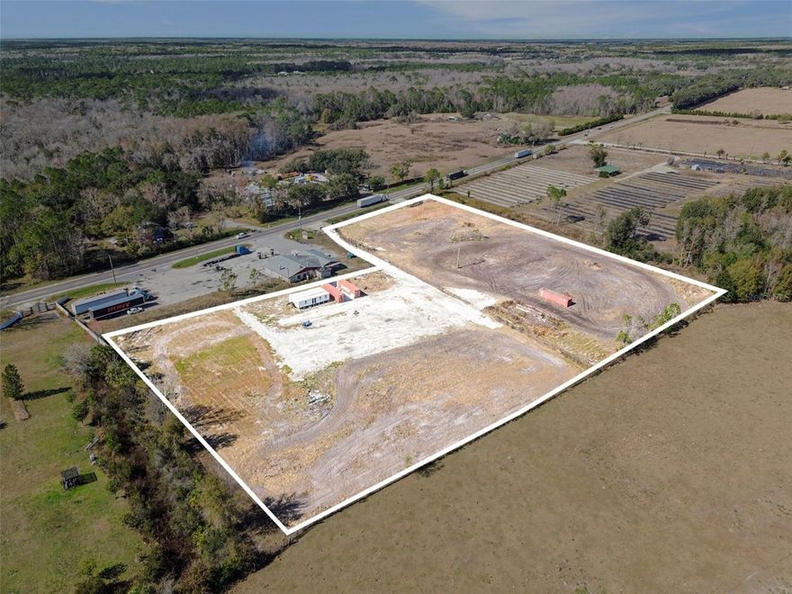 Exceptional opportunity to own approximately 7 acres of cleared, build-ready land in Clermont, Florida, strategically located along State Road 33 with excellent access and visibility. The property is fully fenced and thoughtfully divided into two separate parcels of approximately 3 acres and 4 acres, offering outstanding flexibility for both residential and commercial use. This unique layout is ideal for owner-operators  buyer, allowing the option to build a private residence on one parcel while utilizing the second parcel for business or income producing purposes—each lot clearly separated for privacy and functionality. The property fronts SR-33, a well-traveled corridor, and is positioned adjacent to a gas station, further enhancing its commercial and investment appeal. Under current zoning and use considerations, the land presents strong potential for a variety of road-front developments, including long-term rental strategies or other compatible commercial uses. The land has been cleared and leveled, significantly reducing development time and upfront costs, and is ready for construction. Located just 30–35 minutes from Orlando and Disney and approximately 40 minutes from Orlando International Airport (MCO), this property offers a rare combination of accessibility, visibility, and privacy. Set in the desirable Clermont area—known for its peaceful environment, open space, and natural surroundings—yet conveniently connected to major employment centers, shopping, and 
entertainment. A rare offering for buyers seeking versatile acreage with road frontage in Central Florida. Schedule a private site visit to fully appreciate the potential this property offers.