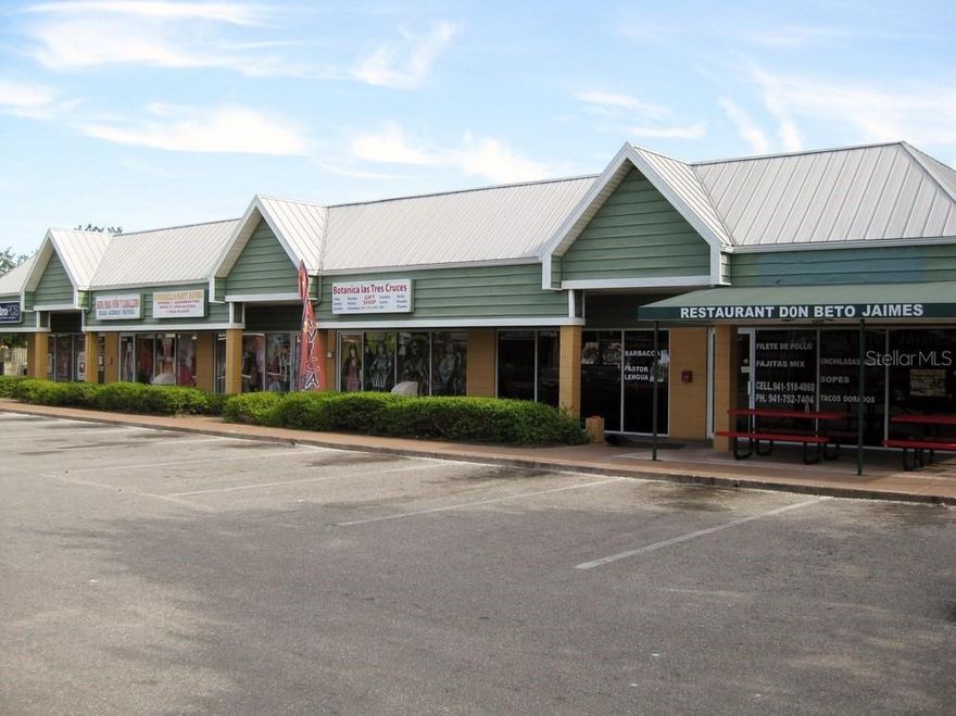 Retail or office suites available in popular, busy neighborhood center at southwest corner of 15th Street East and 63rd Avenue East in Sarasota, Manatee County.  Features of this Center include the location next to an apartment complex promoting walkability to the the businesses, Easy accessibility with an entrance on 63rd Avenue East and 15th Street East, and many other successful businesses driving business to the area. 

The units in this shopping center provide large signage, floor to ceiling windows to be used for display and lighting, and unit fronting parking. 

Join other local businesses including the very busy Don Beto Jaimes Restaurant, Metro PCS, and Oneco Dental Center.