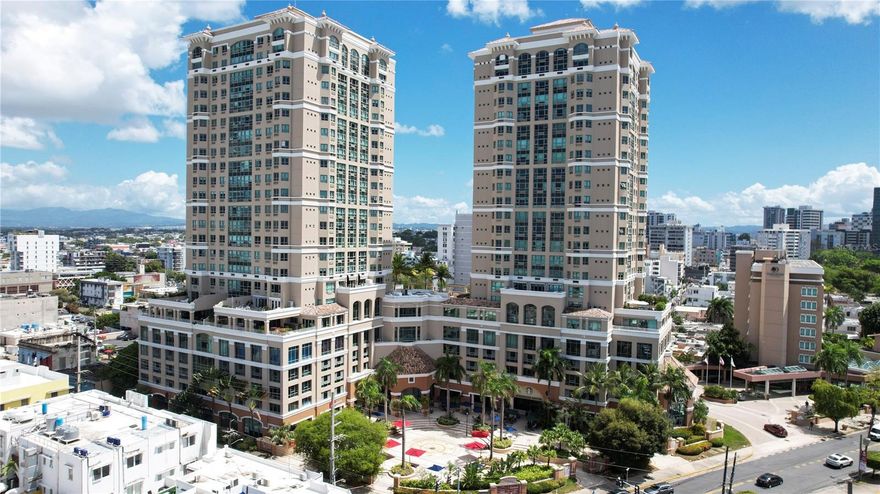 Premier Residence in South Tower at Gallery Plaza- Positioned on the 9th floor of the desirable South Tower, this beautifully appointed residence showcases stunning pool and ocean views within one of Condado’s premier full-service buildings.
This elegant, fully furnished apartment offers 2 bedrooms and 2 full bathrooms, thoughtfully designed across approximately 1,337 square feet of refined living space. The interiors feature a modern open-concept layout, highlighted by a fully equipped kitchen with contemporary appliances that flows seamlessly into the spacious living and dining areas—perfect for both everyday living and entertaining.
The primary suite features a generous walk-in closet and en-suite bathroom. Additional highlights include a smart washer and dryer, two smart TVs, surround sound system, and two covered parking spaces—a rare and valuable asset in this prime location.
Residents of Gallery Plaza enjoy an exceptional lifestyle with access to resort-style amenities, including a swimming pool, elegant lobby, outdoor terraces with on-site dining, pool table lounge, concierge services, 24/7 security, full power generator, and water cistern—ensuring comfort, convenience, and peace of mind.
Ideally located in the heart of Condado, just steps from the beach, this residence is surrounded by top-tier dining, entertainment, and premier shopping. Nearby private  schools include Saint John's School and Robinson School, both recognized for their academic excellence and bilingual programs.
Condado offers a vibrant, cosmopolitan lifestyle with walkable access to the beach, nightlife, and luxury destinations such as Condado Beach, Condado Vanderbilt Hotel, and high-end retailers including Cartier and Gucci.
