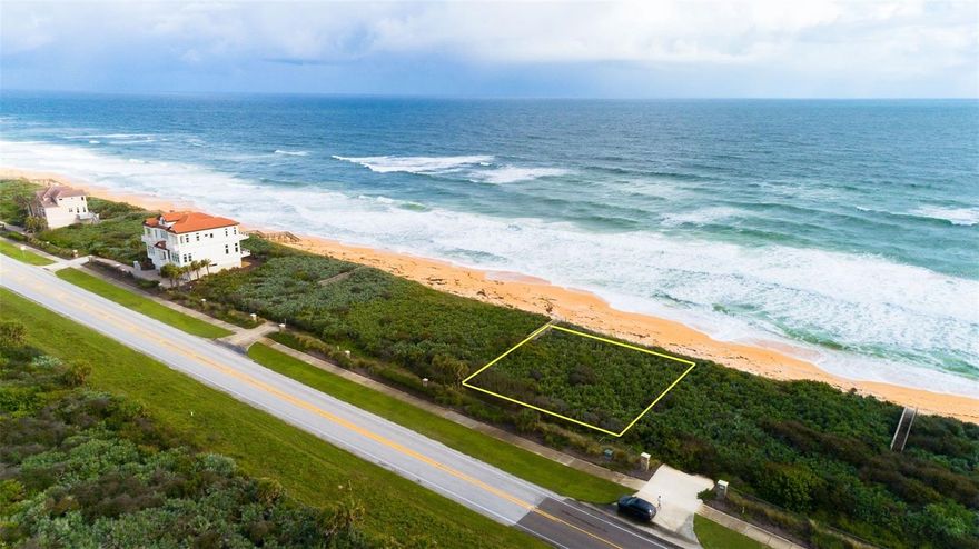DIRECT OCEANFRONT homesite! This lot offers with 100 ft. of frontage on the Atlantic Ocean in the prestigious, gated, golf community of Hammock Dunes. This 100'x88' lot has no mandatory build time and already has underground utilities in place. Hammock Dunes is a private, gated golf course community with two golf courses, community pool, oceanfront clubhouse, full service pro shop, state of the art ocean view fitness center, tennis courts, two bocce ball courts, pickleball, croquet, card room, and so much more. The oceanfront clubhouse features fine dining, a 19th Hole bar, and a stunning balcony overlooking the Atlantic Ocean. 

This lot is located in the Carino La Mer neighborhood of Hammock Dunes where every two lots share a dune walkover to the coquina sand beaches of Flagler Beach. 20ft setbacks on North and South sides allows for a 60ft wide residence.  60ft home height maximum.  3,500SF interior living area minimum for all homes built.  

Half or full day tours of the amenities, golf courses & private clubs are available for potential buyers upon request. All information is intended to be accurate but cannot be guaranteed.