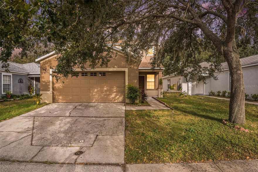One or more photo(s) has been virtually staged. Seller to Give $5,000 towards Buyers Closing Costs! Welcome to this beautifully maintained home in the highly desirable Cross Creek community! This charming single-family residence offers the perfect balance of modern comfort and suburban appeal. Enjoy peace of mind with a roof replaced in 2019, a new A/C system installed in 2021, NO CDD fees, and low HOA dues!
Freshly painted inside, this home welcomes you with soaring cathedral ceilings that extend from the living area all the way up to the second floor, creating a bright and open atmosphere the moment you walk in. The open-concept living and dining areas flow seamlessly into the spacious kitchen complete with a breakfast bar—perfect for casual dining or entertaining family and friends.
The backyard offers a shaded and comfortable outdoor space, providing just the right amount of room for relaxing or hosting guests.
This home features 4 spacious bedrooms and 2 full bathrooms, offering ample space for everyone. The first-floor primary suite is a peaceful retreat with a walk-in closet, and plenty of natural light. Upstairs, you’ll find three additional bedrooms and a full bath, ideal for family, guests, or a home office setup.
Conveniently located near shopping, the Tampa Premium Outlets, dining, top-rated schools, I-75/I-275, Tampa International Airport, downtown Tampa, hospitals, and golf courses—this home delivers the best of both worlds: comfort, convenience, and community.