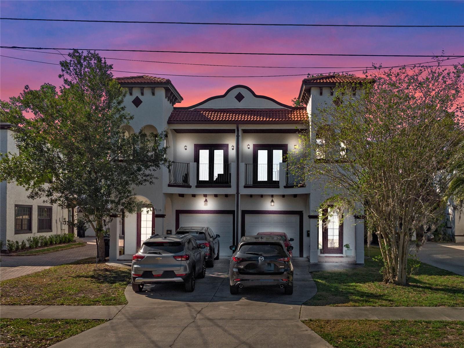 Welcome to 116-118 E Esther St, a beautifully designed Mediterranean-style duplex offering the perfect mix of style, comfort, and convenience, as well as already OCCUPIED with VERY happy teants! Nestled in the desirable Miranda Villas community, this 3-bedroom, 2.5-bathroom home is just MINUTES from downtown Orlando’s best dining, shopping, and entertainment!
Each unit includes an inviting open floor plan with high-end finishes, a well-appointed kitchen featuring stainless steel appliances, and spacious living areas perfect for relaxing or entertaining. The primary suite offers a peaceful retreat with its own PRIVATE BALCONY, perfect for enjoying morning coffee or unwinding in the evening. Outside, the private fenced yard provides additional space for pets, gardening, or weekend gatherings, as well as their own garage!