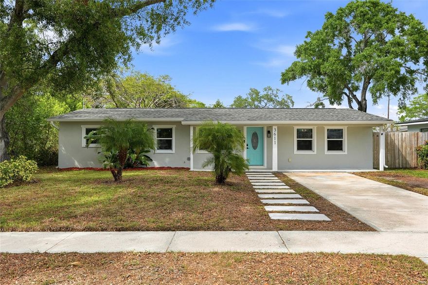 Welcome to 3611 W Oklahoma Avenue, Tampa 33611, a completely rebuilt and move-in ready South Tampa charmer offered at $515,000. Meticulously renovated in 2020, this concrete block, on slab home presents 4 bedrooms, 2 bathrooms and 1,233 sq ft of modern living with tile flooring throughout, solid white wood cabinetry in the kitchen and baths, stainless steel appliances, granite countertops, and a marble tile backsplash. The split bedroom floor plan offers privacy for the owner's retreat that features a Pioneer mini split hvac system for added comfort, an ensuite bathroom and walk-in closet.  Opposite the main living space are the 3 additional bedrooms and guest bathroom.  Upgrades from the 2020 renovation include a new roof, HVAC, tankless water heater and hurricane impact windows, plus modern light fixtures, recessed lighting and window blinds throughout. Situated on a large, flat 70 x 94 city lot in Flood Zone X with plenty of room for an inground pool, spa and outdoor kitchen, the property also offers a driveway with off-street parking for two vehicles and no HOA restrictions.  Ideal for families, students, or investors. Convenient to Dale Mabry, Gandy Blvd and only about 15 minutes to Downtown Tampa, Water Street, the Cruise Port, University of Tampa and Tampa International Airport, and minutes from Hyde Park Village, USF and area beaches, this turnkey South Tampa home blends move-in convenience with endless expansion potential. Schedule your showing today.
AGE OF MAJOR MECHANICS:  Roof - 2020, HVAC - 2020, Water Heater - 2020, Hurricane Windows - 2020.