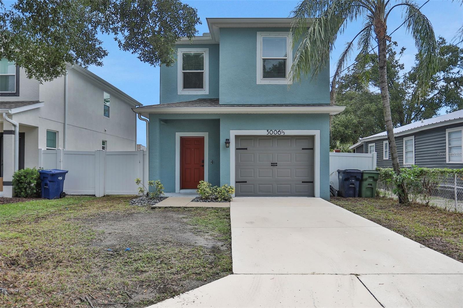Built in 2021, this two-story block construction home in the heart of Ybor City is centered in a prime location near the new Gas Worx and Ybor Harbor developments! Inside you’ll find an open layout featuring granite countertops, luxury vinyl plank flooring, stainless steel appliances, and a one-car garage. The spacious primary bedroom upstairs features an oversized shower and walk-in closet. The PVC-fenced yard offers plenty of privacy and a pergola for backyard entertaining. With only one previous owner, reap the benefits of new construction without the extra cost! With the combination of modern amenities built to code and proximity to Tampa’s fastest-growing developments, this home offers both present and longterm value, especially under $400,000! FHA and VA friendly!