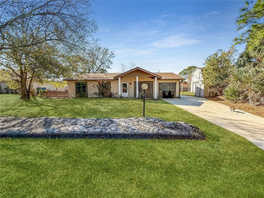 Discover a rare opportunity to own a versatile property offering space, flexibility, and long-term potential in the heart of Palm Bay. Situated on an expansive double lot totaling nearly half an acre, this unique residence combines comfortable everyday living with exceptional options for multigenerational living, guest accommodations, or income potential.

The main home features 2 spacious bedrooms and 2.5 bathrooms, designed for both comfort and functionality. The layout includes generous living areas ideal for entertaining or relaxing, along with a convenient Jack-and-Jill bathroom configuration that enhances flow and privacy. With approximately 1,200 square feet of living space, the home offers an efficient footprint while maintaining a comfortable and open feel.

A standout feature of this property is the detached oversized two-car garage complete with its own electrical panel and loft above—providing incredible flexibility. The loft space can easily be transformed into a private guest house, in-law suite, home office, studio, or additional storage, giving future owners the ability to customize the property to fit their lifestyle or investment goals. Plans for the garage are available. 

Major system updates provide peace of mind and improved efficiency, including a new roof installed in November 2023, new A/C in June 2024, and solar panels added in May 2024, helping reduce long-term operating costs and enhance sustainability. The septic system has also been recently serviced, ensuring the property is ready for its next chapter.

Surrounded by mature trees and located in the established Port Malabar community, this property offers the perfect balance of privacy, space, and convenience. Whether you’re seeking a primary residence with room to grow, a multigenerational living solution, or a property with future income potential, this home delivers unmatched versatility and opportunity.

Property Highlights: Double lot totaling approximately 0.46 acres, 2 bedrooms | 2.5 bathrooms in main residence, Detached 2-car garage with loft—ideal for guest suite, office, or in-law quarters, New roof (2023), new A/C (2024), and solar panels (2024), Spacious living areas with functional layout, No HOA and endless potential for customization

This is more than a home—it’s a strategic opportunity to create value, expand functionality, and design a living environment tailored to your needs.