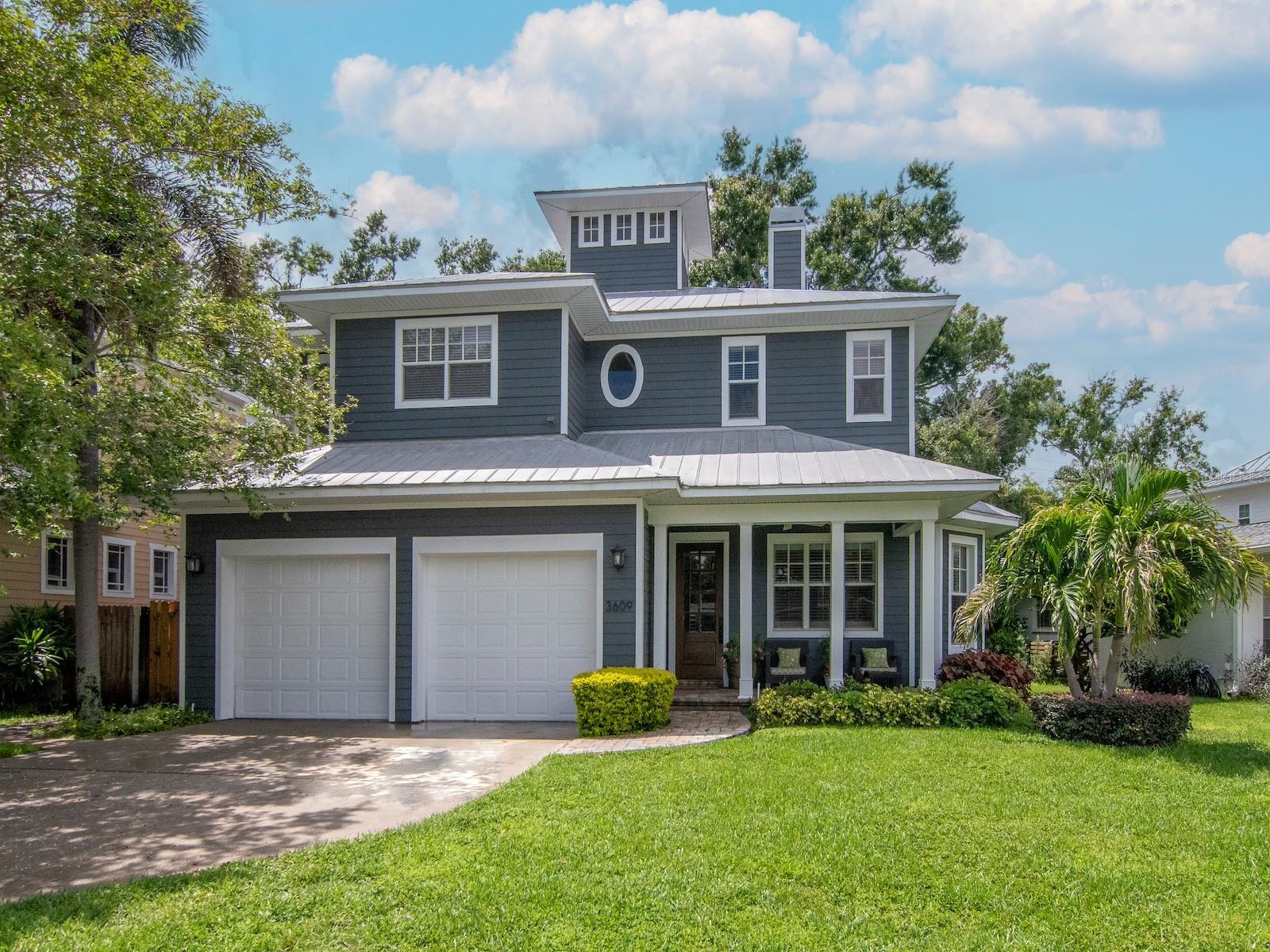 Discover the perfect blend of traditional style and neighborhood charm in this stunning 2-story residence, built in 2002, where every morning can begin with a walk around the park and every evening can end with the warmth of community connection between friends and neighbors. This home includes 4 Bedrooms (all upstairs), 3.5 Bathrooms, Office, Den, Covered Back Lanai and Front Porch gathering place. The Kitchen includes a breakfast bar, stainless steel appliances (gas), granite counter tops, rich wood cabinets with ample drawer/cupboard space, walk-in pantry, and a convenient Wet Bar/Coffee counter ideal for morning routines or entertaining guests. Carefully curated interior details include wood floors downstairs, trim framing every door and window, first floor 10-foot ceilings, elegant crown and shoe molding, a wood burning fireplace, office space for today’s work-from-home lifestyle and a comfortable den for relaxation or a playroom. The Primary Bedroom Suite includes a sizable walk-in closet and an adjacent office with Double Doors out to a Balcony. The smartly crafted Cupola floods the second floor with natural light and offers exterior architectural curb appeal. The 2nd floor Laundry Room is equipped with a sink, built-in ironing board and plenty of counter space. Embrace Florida’s year-round outdoor lifestyle with the covered back lanai, perfectly designed with space for grilling and al fresco dining. The welcoming covered front porch creates the perfect spot for greeting neighbors and enjoying the community atmosphere that makes this street so special. Exterior construction can offer peace of mind with a metal roof, concrete block on the first floor and HardiPlank siding. Children can attend top A-rated public elementary, middle, and high school programs. Just 3 blocks from Tampa’s crown jewel, Bayshore Boulevard, enjoy morning jogs, evening strolls, and breathtaking waterfront views along this iconic stretch. Experience the convenience of nearby dining and the pleasure of a pedestrian-friendly neighborhood. This home is in Flood Zone X and experienced no water intrusion during the 2024 storms providing confidence in your investment. Single-owner history speaks to the exceptional care and maintenance this property has received throughout its lifetime. This is your gateway to a lifestyle where relaxing on your covered front porch comes with friendly waves from neighbors, and where the perfect balance of privacy and community creates the ideal place to call home.