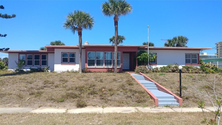 THIS 3/2 CONCRETE BLOCK HOME JUST 3 HOUSES AND STEPS AWAY FROM THE BEACH SITS ON A 143X100 CORNER LOT. SEPERATE FAMILY ROOM AND DEN. UPDATED ELECTRICAL, NEW HURRICANE IMPACT WINDOWS, IRRIGATION / WELL. WITH A LITTLE TLC THIS COULD BE THE PERFECT BEACHSIDE HOME. ;Water: City