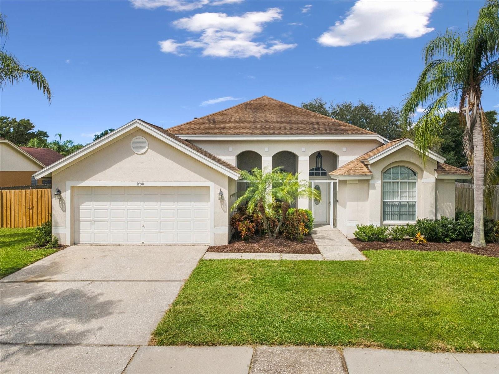 Florida Living Starts HERE! If you dream of having it ALL when it comes to owning a gorgeous home, a huge saltwater pool, and still have room for a playground, garden, or space for your dogs to run, right in the heart of Brandon, this home is for you. Welcome to this beautifully maintained 2,093 sq.ft. pool home in Providence Lakes, featuring a desirable split floor plan with 4 bedrooms and 2 bathrooms on a RARE 15,510 sq.ft. lot. Designed for both comfort and functionality, this home offers a semi-open concept layout that balances flow and privacy, perfect for everyday living and entertaining. Another RARE feature is that the 4th bedroom connects to the primary bedroom through the primary bathroom! This is ideal for a den, office, or a nursery. The kitchen is a standout with its new kitchen sink and faucet, new laminate countertops, stainless steel appliances, abundant cabinets, ample storage space, and sleek stainless appliances. Step outside to enjoy Florida living at its best with its enclosed lanai overlooking a sparkling up to 8-ft saltwater pool with new pool pump motor and timing mechanism (2025) to also include a pool filter and salt cell (2021), all set on backyard that still has room for more. Improvements include a whole house re-piping in 2023, new refrigerator and range in 2025, and new interior paint in the common areas and third bedroom. New irrigation in the front yard will keep your yard looking green. Ask agent for the complete list for improvements because there are too many to name! Centrally located in Brandon, Providence Lakes is minutes away from major shopping venues, the Brandon Exchange Mall, the Winrthrop Shopping Center, Selmon Expressway, and easy access to all central Florida attractions. Whether you're hosting gatherings, relaxing poolside, or simply enjoying the huge backyard, this property delivers room to relax, entertain, and thrive. Call for an appointment today.