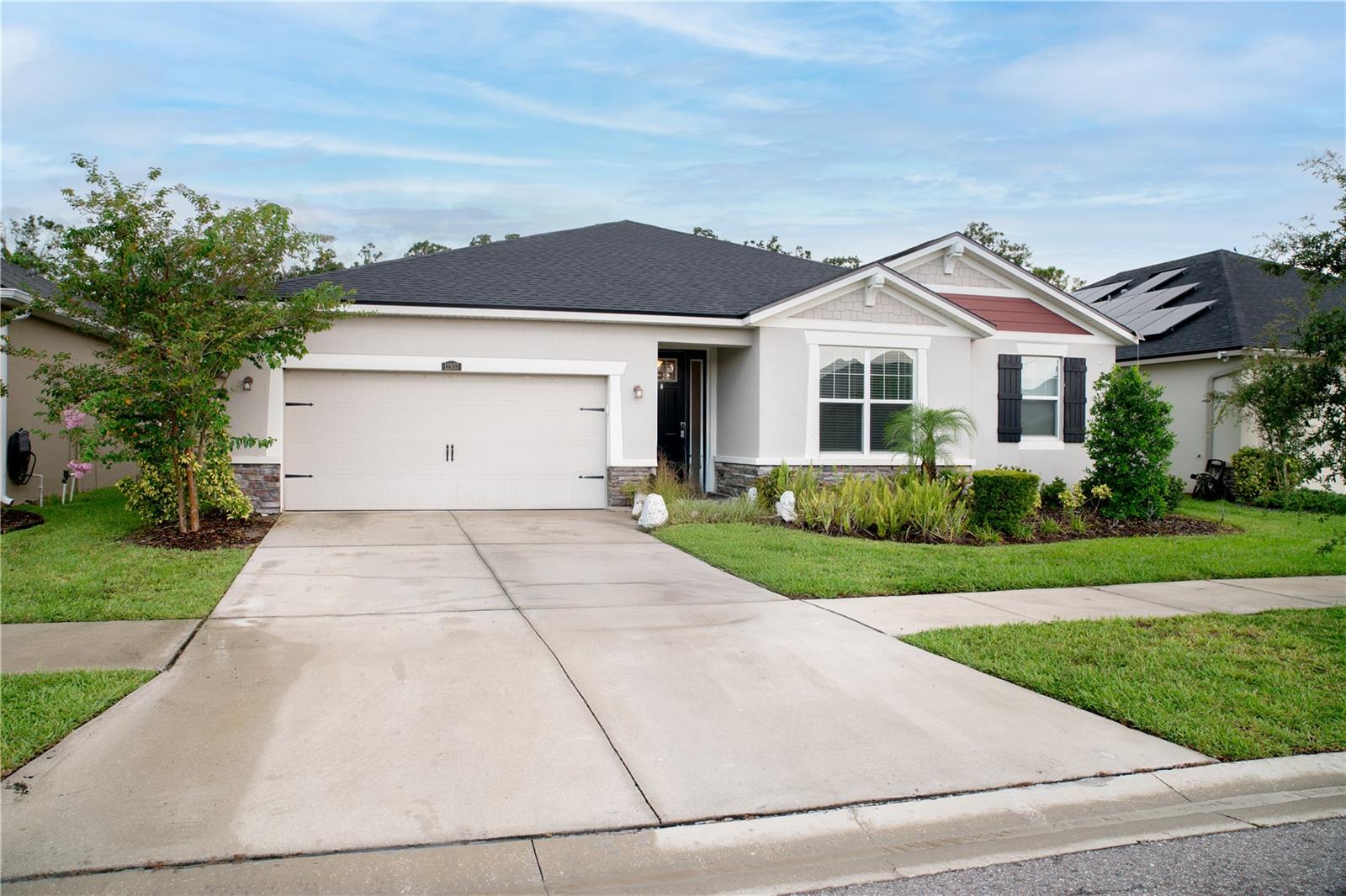 Welcome to your future home in the highly desirable Triple Creek community! This spacious and thoughtfully designed property features 4 bedrooms, including two master suites. A versatile bonus room with a door offers flexibility—tailored to fit your lifestyle.
Enjoy peace of mind with a brand-new roof installed in June 2025 and a home warranty that extends for another 5 years. All TV mounts throughout the home are included, making move-in even easier. Tile flooring flows through the main living areas, with cozy carpet in the bedrooms. Community amenities include two pools, a gym, tennis courts, basketball courts, a splash zone, dog park, walking trails, and a clubhouse.