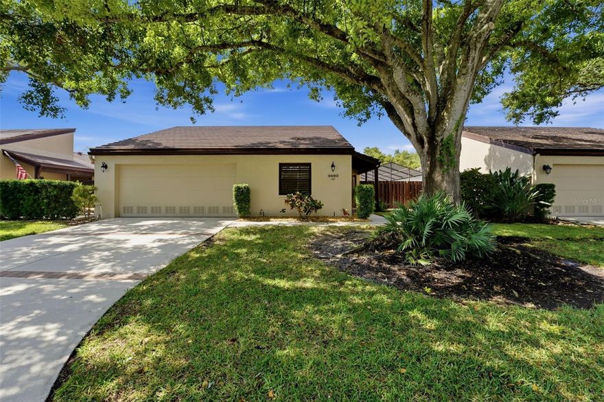 Welcome to this meticulously renovated pool home with vast custom high-end finishes.  The detail on this home is astonishing!  New roof in 2025. New pool finish in 2023. A stunning brand-new kitchen anchors the open living space, showcasing premium quartz countertops, ambient under-cabinet lighting, a stunning center island, and new stainless-steel appliances. Both bathrooms have been transformed into spa-inspired retreats that balance everyday function with elevated style. A true standout, featuring a gorgeous walk-in shower and vanity wrapped in custom large-format tile. You will also enjoy a versatile bonus room overlooking a marvelous Zen garden — ideal as a home office, creative studio, hobby space, playroom, or guest overflow. The abundant natural light & the Zen garden simply ooze positive energy in this home. 
Luxury vinyl plank flooring provides both aesthetic appeal and durability throughout. The dedicated laundry room features a brand-new washer & dryer, utility sink, and extra storage. 
An oversized two-car garage delivers ample room for vehicles and storage. The A/C system & the hot water tank are newer, and the home's solid concrete block construction provides lasting peace of mind. All major systems are in great shape or have been updated recently assuring no major expenses for years to come. Located in Flood Zone X, flood insurance is not required.  
Glen Oaks Manor itself is a hidden gem of a community, welcoming dogs and walkers alike with winding paths, tranquil ponds, a charming gazebo, and lushly maintained grounds beneath the signature oak canopy. The superb location is minutes from vibrant downtown Sarasota, UTC mall, I-75, Publix, world-class Gulf beaches, and more. 
Move-in ready, beautifully designed, this villa offers the rare combination of comfort, style, location, and long-term value. Schedule your private showing today and discover why this villa is the Sarasota retreat you've been waiting to call home.