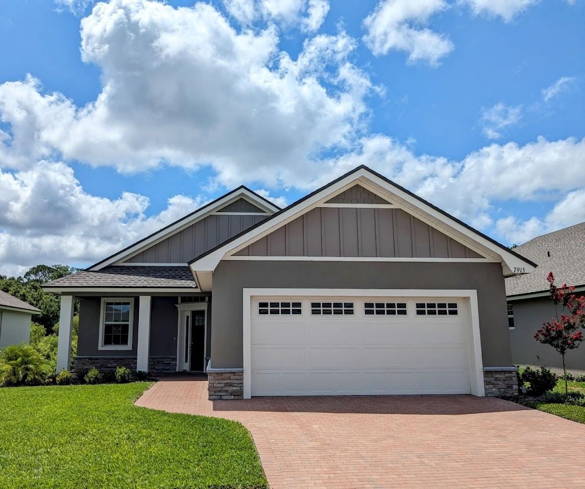 *55+ Community* Experience luxury living in this brand-new 2-bedroom, 2-bathroom home with a dedicated office, built by Ernie White Construction. Located in the gated 55+ community of Lake James, this thoughtfully upgraded residence offers a spacious split floor plan featuring a large great room with dining area, screened-in lanai overlooking a peaceful wooded area, and inside laundry with utility sink and storage closet. The primary suite includes a walk-in shower, double vanity sinks, and an oversized walk-in closet. The home showcases high-end upgrades such as quartz countertops, crown molding throughout, 8-foot doors, 5-inch baseboards, a paver driveway, and an epoxy-coated garage floor with a two-car garage equipped with a door opener. Landscaping includes lush St. Augustine sod with a built-in irrigation system for easy upkeep. Lake James offers impressive amenities, including a heated pool, clubhouse, fitness center, library, card and game room, and outdoor recreation like shuffleboard, bocce ball, and horseshoes. Rent includes lawn care, pest control, and Spectrum TV.