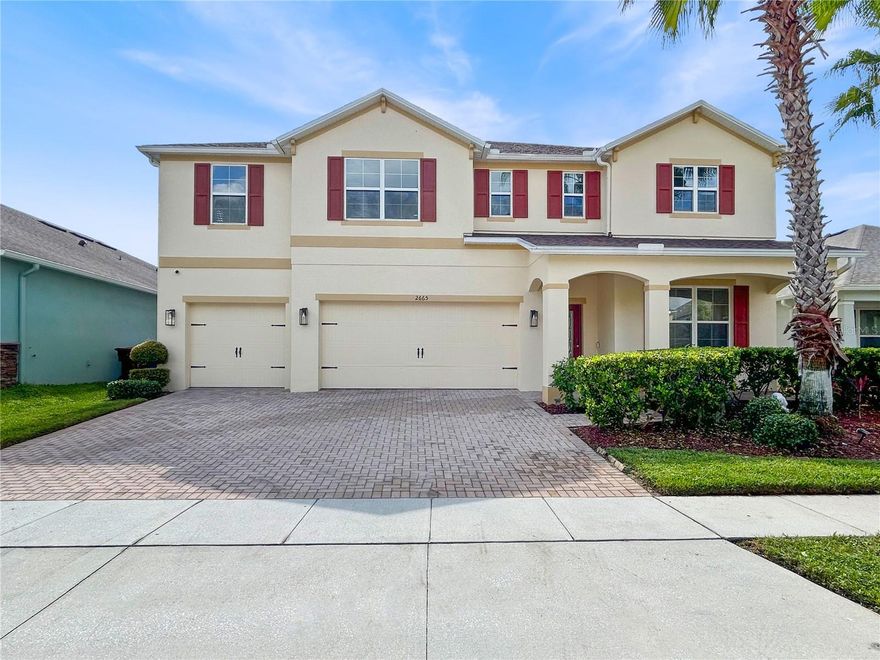 This beautiful, bright, clean, and spacious house in one of the most sought-after resort-style community can be yours. 5 bedrooms, 3 full bathrooms, 1 half-bath, and 3-car garage. Stainless steel appliances, granite countertops, ceramic tile in the first floor and wet areas, walk in pantry, open floor plan. Master bedroom, located on the second floor, has separate his and her closets, master bath with 2 sinks, garden tub, and separate shower stall. The community has a huge swimming pool overlooking the lake, plenty of trails for you to relax while exercising. Location, location, location!!! Tapestry is close to The Loop shopping center, restaurant galore, movie theater, with easy access to Osceola Pkwy, 417 Hwy, and Florida Turnpike.