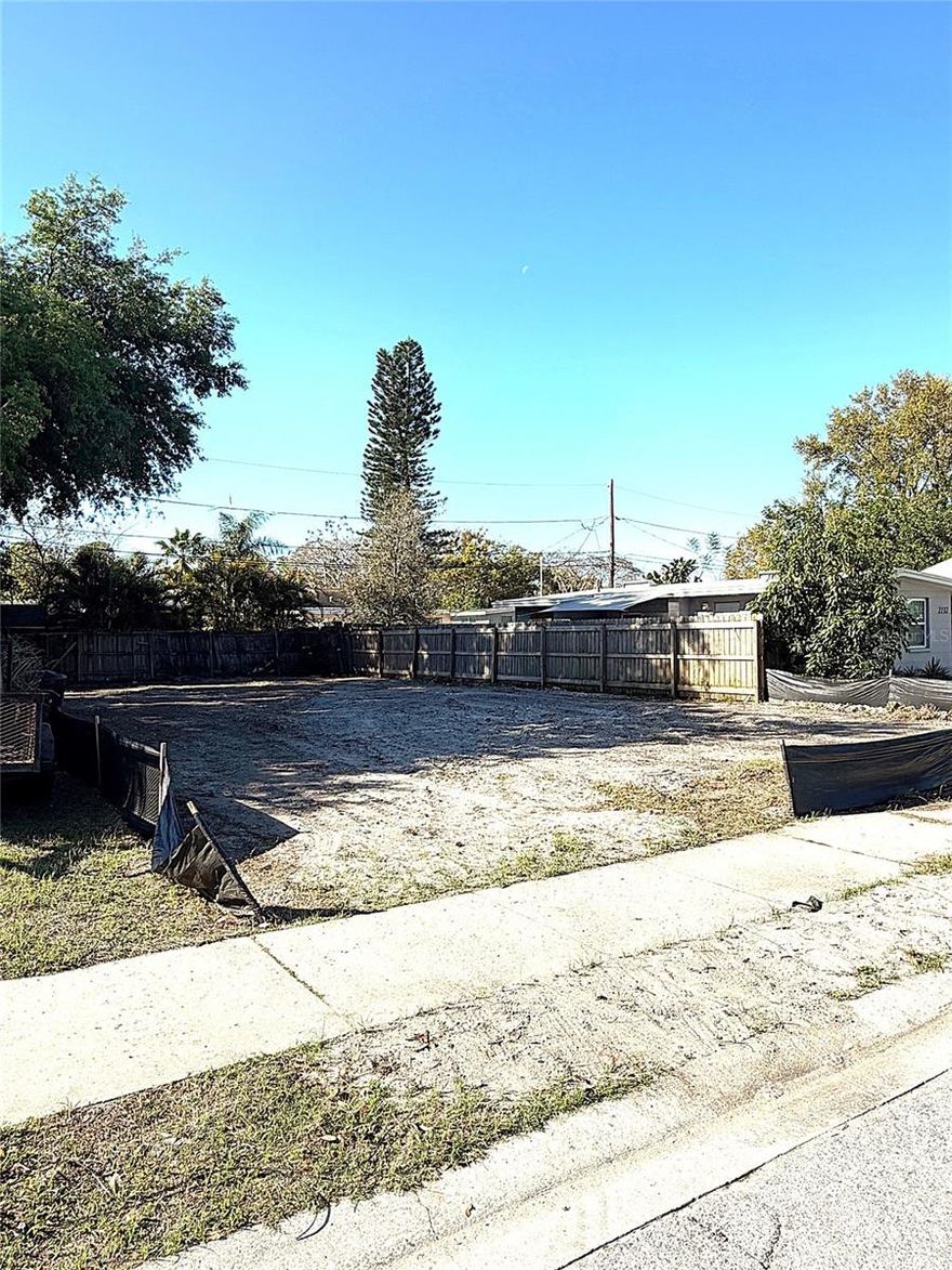 A rare opportunity to build a custom residence in the highly sought-after Harris School neighborhood of St. Petersburg. This cleared and ready-to-build lot on 43rd Avenue N offers a generous parcel with the space and flexibility to design the home and lifestyle you’ve been envisioning. With no flood zone and existing utilities already on site, this property provides exceptional value and versatility.
The lot’s size allows for a thoughtfully planned layout—whether that includes a spacious single-family home, an outdoor entertaining area, or additional structures to suit your needs. The surrounding community continues to experience exciting growth, making this an ideal opportunity for builders, investors, or buyers looking to create something truly special. Bring your vision to life in one of St. Pete’s most desirable and evolving neighborhoods. Situated in a central walkable neighborhood near excellent schools, parks and key highway routes.  Buyer and Buyer's agent are responsible for their own due diligence.... verify all setbacks, zoning, and permitted uses with the City of St. Petersburg.