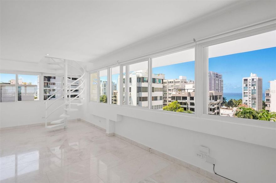 Elegant penthouse in Condado offering spacious interiors, versatility, and an unbeatable location just steps from Ocean Park Beach on Taft Street, the vibrant Ashford Avenue, and the peaceful Parque del Indio. Originally designed with three bedrooms, the residence currently features two (with the option to reconvert the third), along with two and a half bathrooms, a generous living and dining area, a functional kitchen, a home office, a welcoming terrace, and covered parking (annual CRIM: $1,739.50).

Surrounded by the best of Condado, residents enjoy close proximity to renowned restaurants such as Mario Pagán, Cocina Abierta, Luisa, and Café Puerto Rico, as well as charming bakeries, cafés, supermarkets, pharmacies, hospitals, and shopping centers. Iconic destinations including the Museo de Arte de Puerto Rico, La Placita de Santurce, and the Convention Center are just minutes away, with easy access to Old San Juan, the airport, and the city’s main thoroughfares.