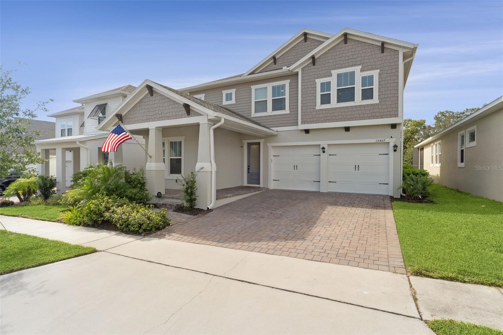 Built in 2023, this spacious 5-bedroom, 4-bathroom home is on a desirable conservation view lot in the Winding Bay community.
Step inside to find an open and functional layout. Downstairs you have the primary suite, a second bedroom, a dedicated office with French doors and open concept living space! The kitchen features solid wood cabinetry, stone countertops, stainless steel appliances, and a large island that flows seamlessly into the dining and living areas. The additional first-floor bedroom and full bath provide flexibility for guests or multi-generational living, while the upstairs includes a generous loft, and multiple secondary bedrooms. Your first floor primary suite includes a spa-style bath featuring dual sinks, a soaking tub, and walk-in shower as well as a large walk in closet.
Enjoy Florida living outdoors with a backyard overlooking stunning conservation. A two-car garage and thoughtful upgrades throughout complete this basically brand new home.
Located in Winding Bay, residents enjoy access to resort-style amenities including a community pool, clubhouse, dog park and green spaces. Just minutes from shopping, dining, top schools, major roadways, and only 6 miles from Walt Disney World®
Schedule your private showing today.