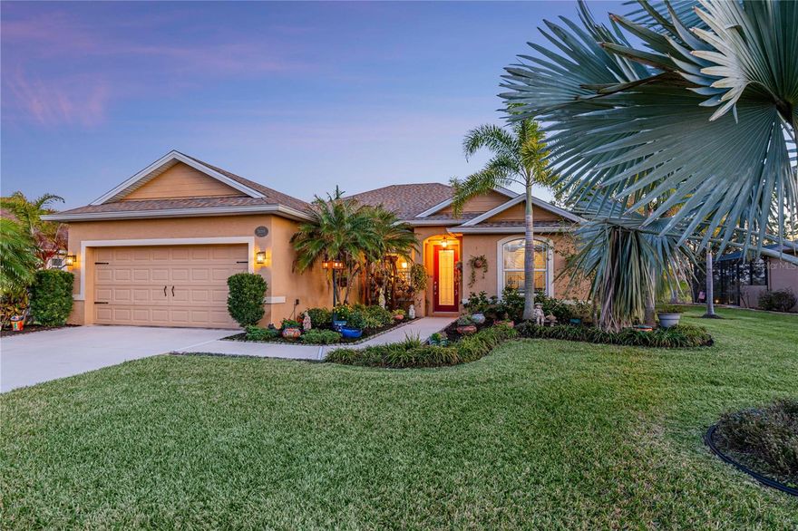 Welcome to this beautifully updated home in River Plantation, ideally situated on one of the community’s most desirable homesites overlooking a brackish water lagoon connected to the Manatee River, where freshwater and saltwater combine to attract a variety of fish, birds, and native wildlife, including frequent manatee sightings.

Elevated above the water and located outside of a flood zone, this property offers peaceful waterfront views with added peace of mind. The home features an extended paver lanai with a screened pool and lighting, creating the perfect space for outdoor living and entertaining while enjoying the natural surroundings and professionally enhanced landscaping.

Inside, the open great room showcases vaulted ceilings, upgraded lighting, and architectural niches throughout. The updated kitchen includes stunning countertops, decorative backsplash, and stainless steel appliances, all flowing seamlessly into the main living areas. The spacious primary bedroom offers direct access to the pool and lanai, providing a private indoor-outdoor retreat.

This home is ideally suited for empty nesters, seasonal residents, or buyers seeking to downsize while enjoying Florida’s warm climate and low-maintenance lifestyle. Residents enjoy kayak access from the backyard into the lagoon and river system, along with River Plantation’s community pool, walking trails, and recreational amenities.

Conveniently located near growing Parrish and Lakewood Ranch, the home is just minutes from shopping, dining, medical facilities, Hidden Harbour Park, and Ft. Hamer Park with public boat launch, biking trails, and sports fields.

Low HOA fees and no CDD taxes add to the overall value of this exceptional property.