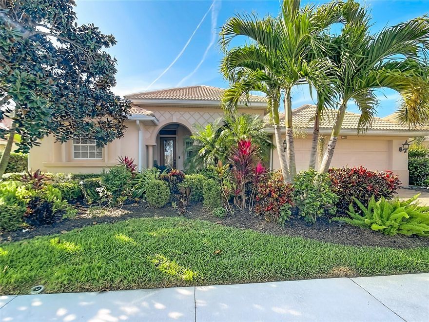 If you are seeking a home with a pool and serene views of a nature preserve, this is the property to see. 
Step through the front door into an inviting living and dining area, perfect for entertaining family and friends.  To the left you'll find the spacious primary bedroom with an ensuite bath.  The bedroom features sliding doors that open to the lanai, pool and backyard offering a tranquil view.  The family room boasts a custom wall of built-in cabinetry and shelves with ample space for a TV.  Sliding doors across the room open to the lanai and pool, seamlessly blending indoor and outdoor living.  The kitchen is open to the family room, creating an ideal space for relaxed gatherings.  On the opposite side of the family room, two comfortable guest bedrooms and a full guest bathroom provide privacy and convenience for visitors. Venetian Golf & River Club is a sought after gated community offering a wealth of amenities including walking paths, tennis and pickleball courts, two pools and bocce courts.  The clubhouse is a hub of activity, featuring a fitness center, fitness classes, a tiki bar and restaurant with outdoor seating areas.  With a golf membership, enthusiasts will appreciate the beautifully maintained course that runs thru the neighborhood.  Conveniently located just 20 minutes from shopping, beaches, Sarasota Memorial Hospital, the Legacy Trail and I-75, this location offers easy access to everything you need!

Don't miss the opportunity to explore this home and everything at Venetian Golf & River Club.