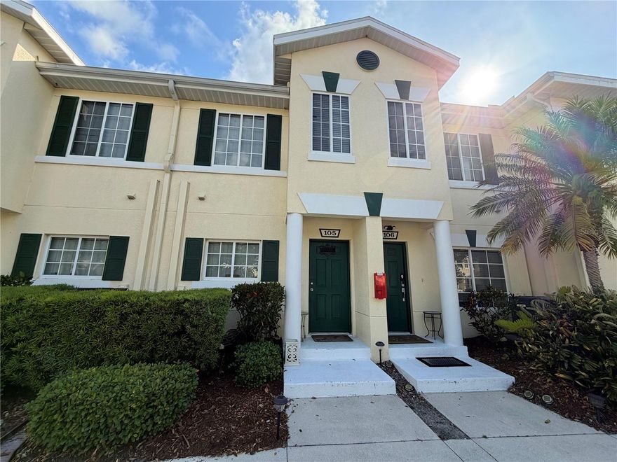 Excellent condition and location on this 2 bed, 2.5 bath townhome with a large loft and a private entrance, newer luxury vinyl floors, new HVAC, new ceiling fan and more. Lanai faces private nature view of greenery, great location, walk to a brand new Target, Costco, restaurants, minutes to I75, this is a spacious beautiful townhome with stainless steel appliances and washer and dryer in the unit. Great value - walking distance to the community pool, just around the corner is Heritage Park and so much more. Won't last - all data and measurements are approximate.