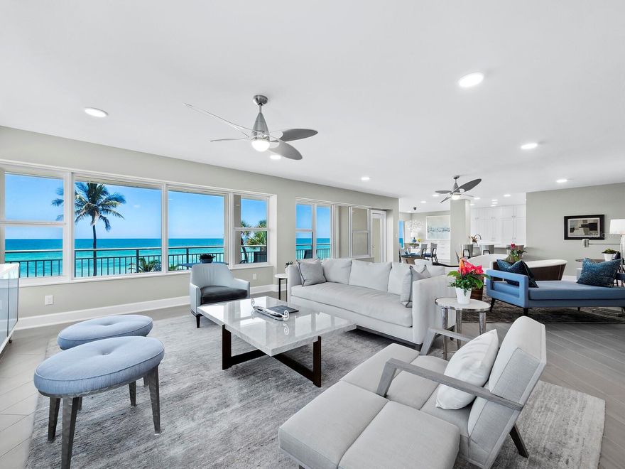 Discover luxury and elegance in this 3BR/3BA, 2,420+/- sq ft condominium at Longboat Key Towers. This residence offers exquisite beachfront living with tile floors leading to glass walls that showcase the stunning Gulf of Mexico views. 
The stylish kitchen features a beautiful tile backsplash, stone countertops, and a breakfast bar, all designed to highlight the breathtaking vistas. The spacious living room, perfect for entertaining, includes a wet bar and large glass walls that bring natural light and serene tropical views inside. 
The primary suite is a luxurious retreat with a wall of glass, terrace access, a custom walk-in closet, and a primary bathroom with dual vanities and a glass walk-in shower. Guest rooms provide ample space and comfort for family or visitors.
Enjoy the oversized balcony, a perfect spot to savor the sound of waves and stunning sunsets. Additional features include two covered parking spaces, a rare asset on Longboat Key. 
Longboat Key Towers, situated between the Gulf of Mexico and The Links Golf Course, offers a full range of amenities, including a fitness center with sauna and steam room, a heated pool and spa, a social room, and a guest suite available for owners to reserve. This residence spans the building, allowing for both sunrise and sunset views. Residents can also enjoy the benefits of a Longboat Key Club membership.