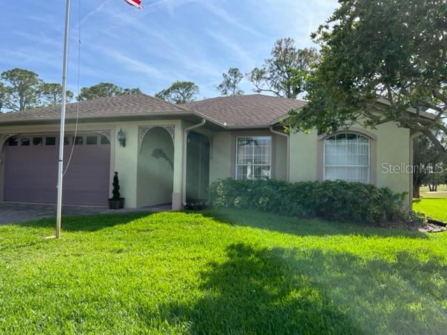 For the 2nd TIME----Golf, golf and more golf!!! This furnished golf community rental home has numeous accomodations both inside and out. Located just walking distance from the driving range and golf clubhouse which also has dining, entertainment and scheduled festivities, the golf and sunset views from the home alone makes for a truly relaxing location. Spacious and designer ready, the 3 bedroom/2 bath creates a truly elegant atmosphere no matter what room you find yourself in. Vaulted ceilings, open floorplan, walk-in closets, sunroom w/hammock, the list goes on. Add an oversized garage and numerous bonus extras like an empty 3rd bedroom to match your needs, you will immediately know you have a gem. Grab it while you can as truly one like this doesn't become available very often.