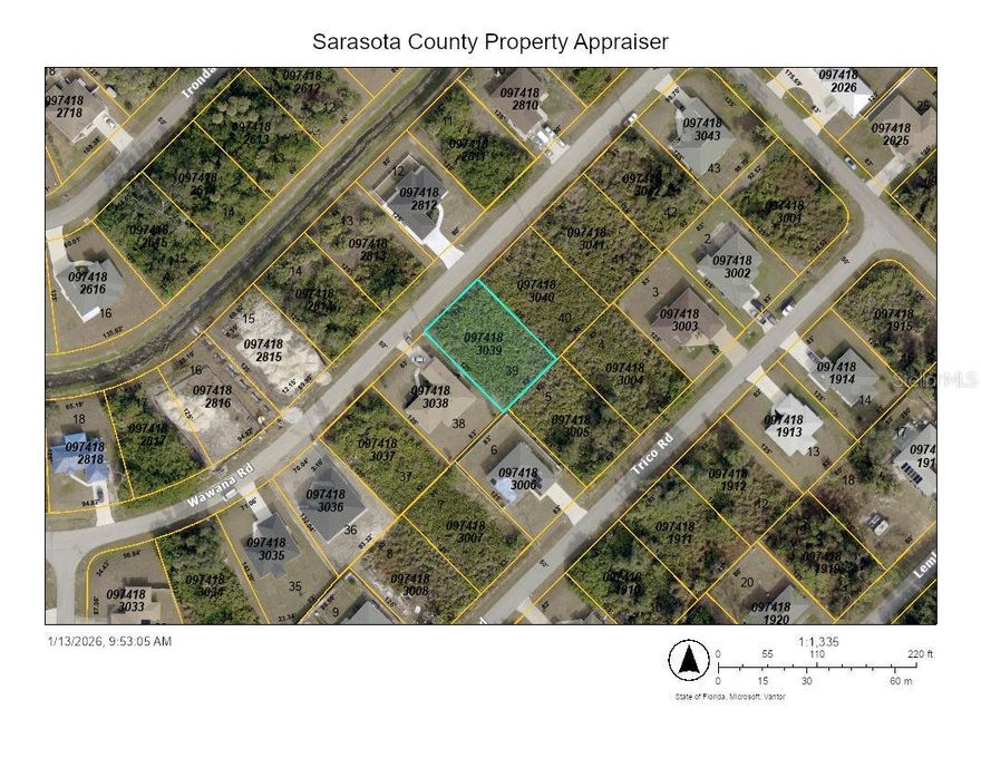 Nice slightly oversized buildable lot in the growing city of North Port in Sarasota County! This lot has central water and electric! Not currently in scrub jay habitat (Please confirm during due diligence to make sure nothing has changed) Also not in a flood zone so when you build your Florida dream home your lender will not require flood insurance! Easy access to all of the amenities that North Port has to offer including a water park! Just a short drive to the new ball park, area beaches, great golfing and so much more! THIS IS A GREAT PRICE FOR A LOT WITH CENTRAL WATER - BUY NOW FOR YOUR FUTURE HOME OR TO HOLD IN YOUR IRA!