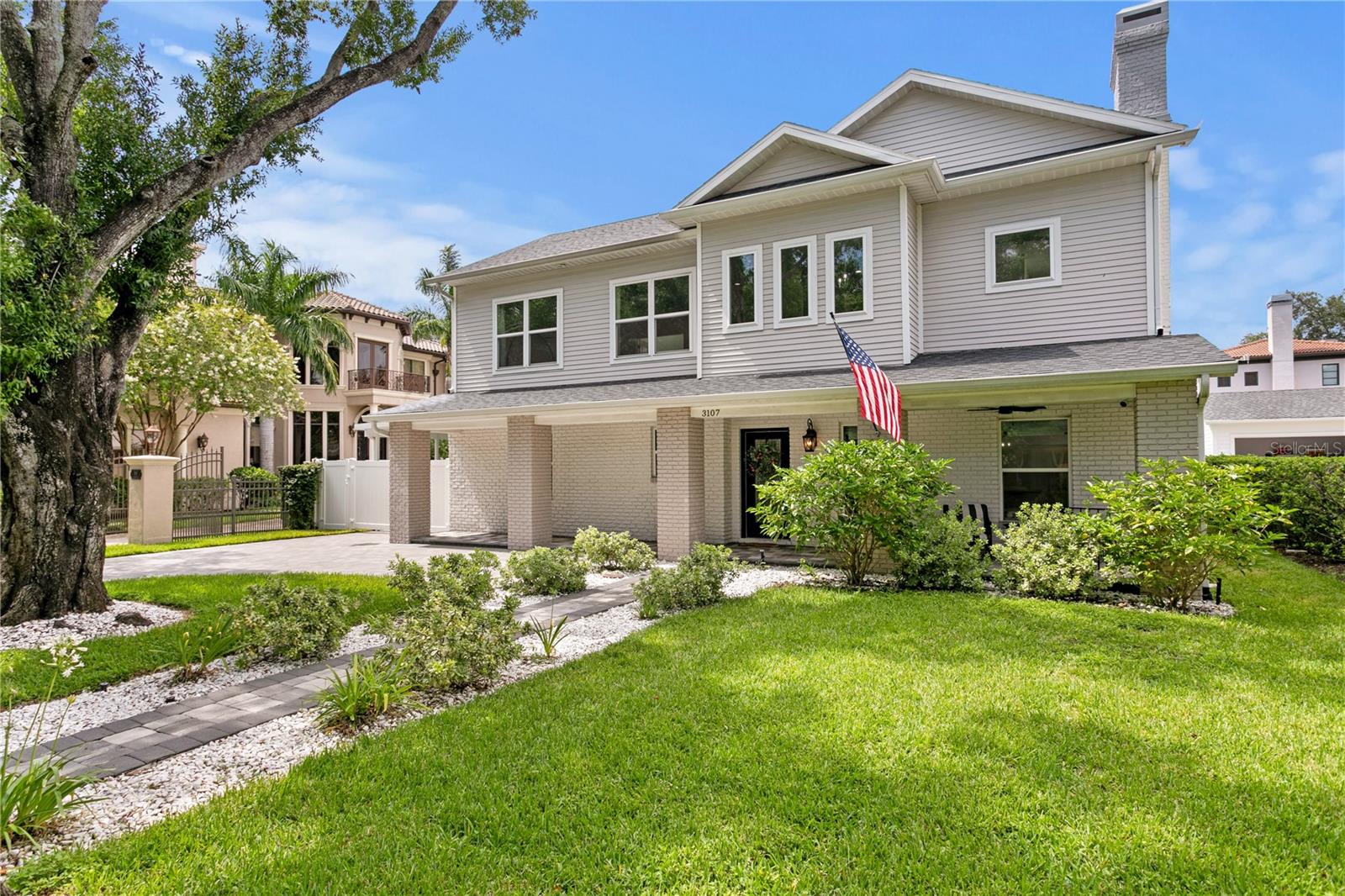 Luxury Meets Location in the Heart of South Tampa! Nestled on a quiet, no-through street with just a handful of homes — and only one house away from the prestigious Palma Ceia Golf Course — this stunning 4-bedroom, 4.5-bathroom residence offers the ultimate South Tampa lifestyle. With over 4,100 square feet of thoughtfully designed living space, this home offers next-level options and extraordinary storage throughout. A newly paved driveway and carport provide ample parking for guests and family alike. Step into your private backyard oasis, complete with a new heated saltwater pool and spa, lush turf, custom lighting, and a spacious covered patio featuring a full outdoor kitchen — an entertainer’s dream come true. Inside, natural light pours through every corner of the open-concept floor plan. The gourmet kitchen is a true chef’s haven, boasting an oversized island, abundant cabinetry, gas cooking, a massive walk-in pantry, and top-of-the-line GE Monogram appliances. On the first floor, a large primary suite offers ultimate flexibility — perfect as a guest retreat, multigenerational living space, or a bonus room. Complete with an ensuite bathroom and an oversized closet, it adapts to your every need. Upstairs, discover an unbelievably spacious primary suite — possibly the largest you’ve ever seen. Enjoy your own sitting area, dedicated office
space, dual custom closets, and a luxurious ensuite bath with a rain shower, soaking tub, and double vanities. The second floor also includes two additional bedrooms, a full bathroom, and a versatile flex space currently set up as a study and home gym. With its unmatched combination of location, luxury, and lifestyle, this home is truly one of a kind. Schedule your private showing today and fall in love with this South Tampa gem!