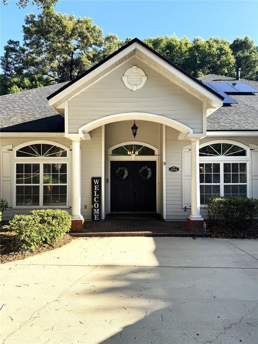 Professional Photos Coming Soon.  Introducing this beautiful 4-bedroom, 4-bath pool home featuring top-of-the-line solar panels, two EV charging stations, and a backup battery system. Located in the highly desirable Prestonwood section of Haile Plantation, this home blends comfort, efficiency, and convenience. Step through the double doors and you’re welcomed by wide-plank luxury vinyl flooring, 12-foot ceilings, and a spacious bonus area overlooking the screened-in pool and private backyard. The open kitchen flows seamlessly into the great room, where a vaulted ceiling and fireplace create a warm, inviting space for gatherings. Enjoy the Florida lifestyle on the screened-in lanai and pool deck — perfect for cooling off with a swim or relaxing with a cold drink. The split floor plan offers plenty of privacy, along with an Office/5th Bedroom and an upstairs Bedroom/Bonus room complete with its own bathroom. Storage is abundant thanks to the 3-car garage and easily accessible attic space. The home’s solar system includes 56 panels with Enphase microinverters — considered the gold standard — providing approximately $2,000 per year in energy savings since installation in 2021. Additional upgrades include a new roof (2021) and brand-new carpet in the bedrooms. The neighborhood offers unbeatable convenience with nearby Publix, restaurants, and top-rated schools. Haile Plantation is known for its scenic walking trails, parks, and close proximity to Haile Village, home to a popular Saturday farmers market. Hawkstone Golf and Tennis Club is just minutes away, and commuting to UF, Shands, the VA, and HCA hospitals is quick and easy.