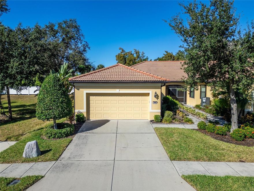 Southshore Falls – Del Webb 55+ Active Adult Community
Updated & Furnished Villa Home | Private Preserve Lot | 2BR + Den | 2BA | 2-Car Garage
Welcome to Southshore Falls, a premier gated Del Webb community designed for active adults 55 and better. This beautifully maintained, open, and bright end-unit villa offers a rare sense of privacy, nestled beside a serene, wooded preserve.
Step inside to discover a split-bedroom layout with tile flooring set on the diagonal through the foyer and kitchen with newer laminate through the living areas. The spacious primary suite—just off the living room—features a large walk-in closet and private bath with abundant natural light.
Enjoy both a screen-enclosed front porch and an extended rear lanai, perfect for relaxing or entertaining outdoors year-round. The kitchen’s breakfast nook overlooks the charming front courtyard and walkway, while the laundry room and garage offer generous extra shelving, a laundry tub, and a screened garage door with keypad entry.
Residents enjoy resort-style amenities at the Recreation Center, including:
fitness center & clubhouse, 
swimming pools & spa,
pickleball and bocce courts,
scenic walking trails and social clubs.
Located just minutes from I-75, shopping, dining, and Gulf beaches — this is Florida’s active-adult lifestyle at its best.