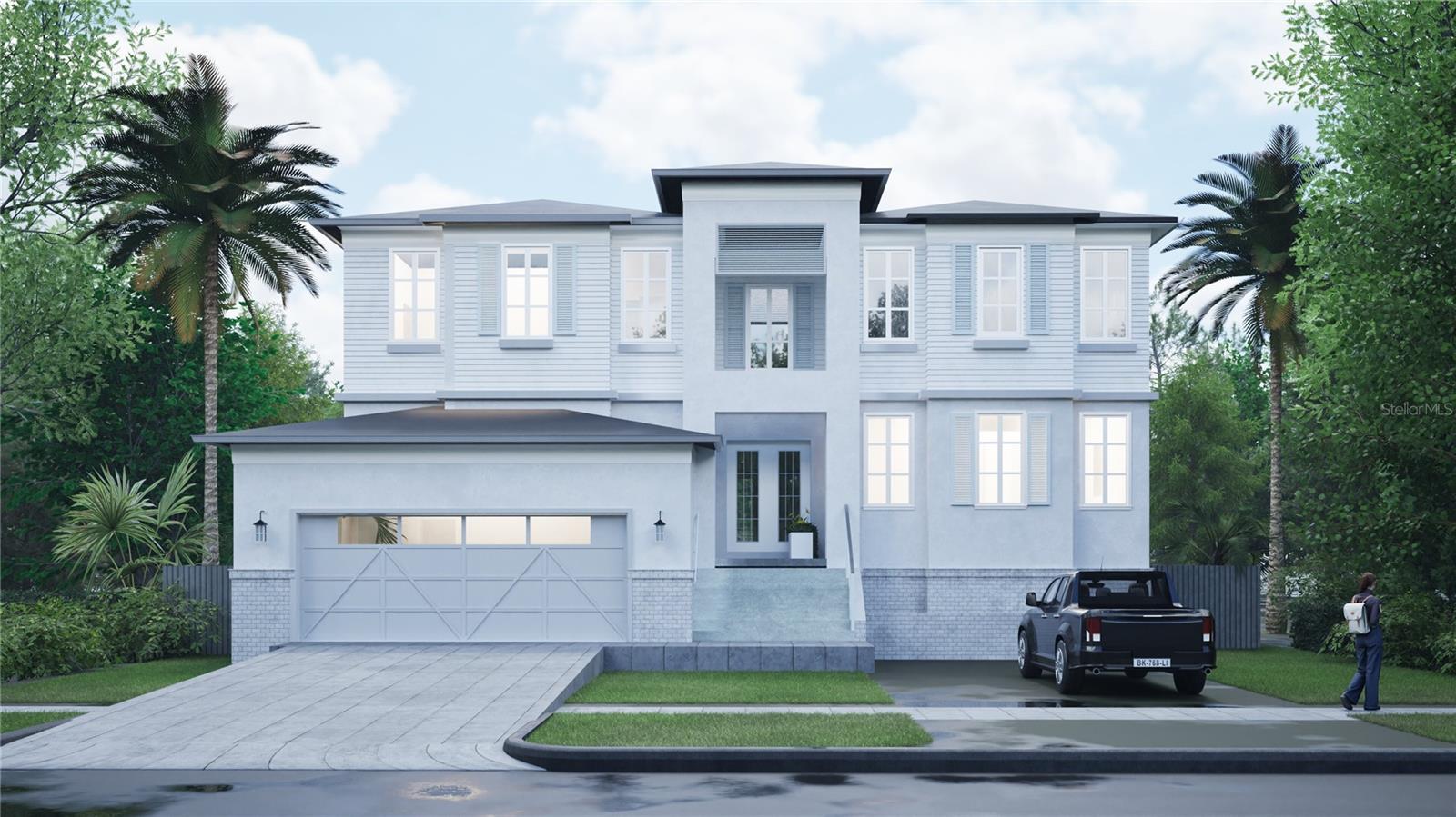 Pre-Construction. To be built. Unique opportunity to create your dream home with Milana Custom Homes. This is a pre-construction to-be-built plan, where the purchaser partners directly with Milana to design and construct a custom residence. Buyers can tailor finishes and features to their preferences while enjoying the benefits of luxury new construction. Please note: this is a self-funded construction opportunity - buyers will secure their own construction financing and collaborate with Milana throughout the build process.
The featured plan showcases a thoughtfully designed two-story home. Enter from the welcoming front porch into the foyer, where a guest bedroom suite sits just off the entry. Continue into the heart of the home where the open kitchen, dining, and living areas create a seamless flow, perfect for entertaining. The kitchen offers a large walk-in pantry, center island, and connection to the dining room, while the living room highlights a built-in coffee bar and opens to the rear porch for indoor-outdoor living.
Upstairs, retreat to the expansive primary suite with an expansive walk-in closet and a spa-inspired bath featuring a soaking tub and separate shower. Three additional bedrooms each include their own walk-in closets and en-suite baths, providing privacy and comfort. A conveniently located upstairs laundry room completes the second level.
This is an exceptional chance to combine land ownership with the expertise of a luxury builder and bring your vision to life in the heart of South Tampa.