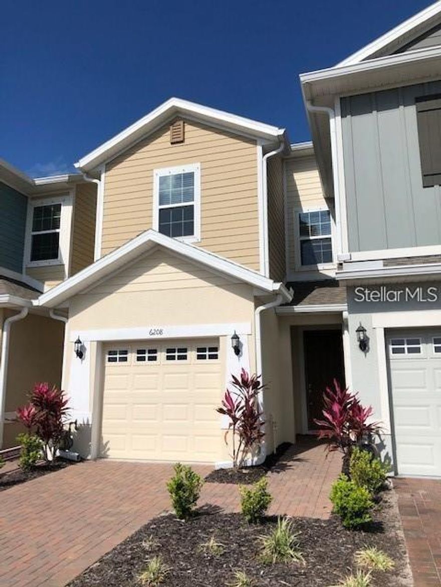 Stunning town home in Apollo Beach's Waterset community. You will enjoy the state of the art clubhouses, fitness centers, multiple pools, splash pad, dog park, miles of trails, tennis, basketball and volleyball courts, amphitheater, and miles of walking trails!! This fabulous town home features a screened lanai, water view and a one car garage. Unit has 3 Bedroom, 2.5 Bath with a nice OPEN Layout. Brick paver drive and walk ways. Spacious Living Areas with tile flooring, kitchen has 42" cabinets and stainless steel gas appliances. Includes washer and dryer. Sorry this rental is not pet friendly.