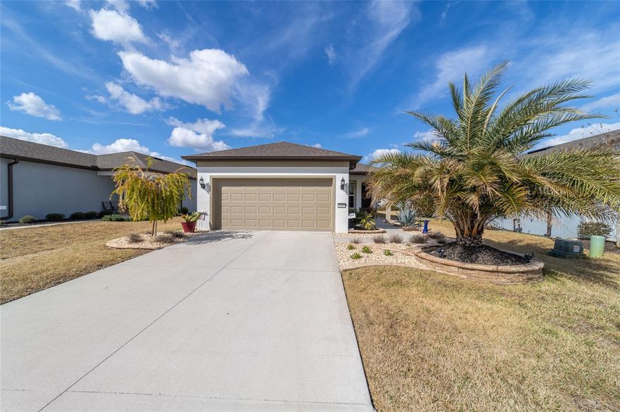 RARE FIND!  Welcome home to this 2022 Crestwood model featuring a Private Pool! Located in Saratoga at Stone Creek, this property features 2 bedrooms, 2 bathrooms, and a spacious flex room. Enjoy an open floor plan with large kitchen island overlooking the dining room where you can entertain friends and family.  The tasteful design choices including pendant lights, quartz counter tops, stone backsplash, and modern floating fireplace truly elevate your living space. Your well appointed primary suite features a tray ceiling, dual vanities, walk in closet, and step in shower. Enjoy the ambiance and glow of the additional fireplace in your owner's suite. The Crestwood offers an inside laundry room, pantry, and linen closet for your storage and convenience. The impressive outdoor living space includes an in ground pool and screened lanai. Enjoy evening barbeques with friends or morning coffee in your own oasis. Outside you will also find improved custom landscaping around the home for charming curb appeal. Stone Creek is an amenity rich community featuring pickleball courts, dog park, indoor and outdoor pools, billiards, community garden, softball field, fitness center, craft rooms, card rooms, ball room, and more. Enjoy plugging into specific interest clubs and resort style living.