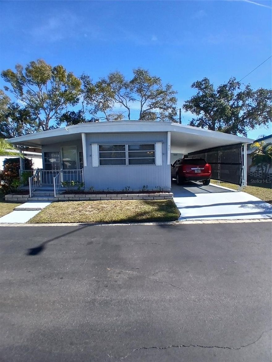 Located in a desirable 55+ community in Clearwater, Florida, this property offers ownership of your share of the land with no lot rent. The beautifully remodeled 12’ x 60’ home features a 16’ x 22’ side addition, providing a spacious and comfortable layout with 2 bedrooms and 1 bathroom. The home is turn-key and move-in ready.

Ideally situated just 15 minutes from Clearwater Beach and 5 minutes from Dunedin Beach. Walk to grocery stores and to Countryside shopping mall  Baseball fans will appreciate being only 10 minutes from Toronto Blue Jays and Philadelphia Phillies spring training facilities.

The low association fee of $110 monthly includes lawn care, garbage, and water. Annual property taxes are approximately $600.

This is a wonderful opportunity for affordable living in a well-maintained community—perfect for seasonal or year-round residence. Enjoy the Florida lifestyle and sunshine all year long.

MUST OWN FOR 2 YEARS PRIOR TO RENTING..