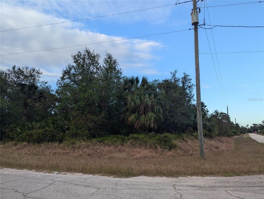 Looking for the perfect place to build your dream home? This developing neighborhood is waiting for you! This oversized corner lot is located between North Port and Port Charlotte so you can enjoy shopping and dining from both areas. Electricity is already available on the lot, providing a huge savings and value to the new buyer ready to build! Like sports? The Tampa Bay Rays spring training stadium, Charlotte Sports Park, is 15 minutes up the road for all those sports fans. For our boating and fishing enthusiasts, launch your boat at Spring Lake Parks boat ramp, 13 minutes away, or Charlotte Beach Public Boat Ramp, about 17 minutes away, both with access to Peace River, Charlotte Harbor and out to the Gulf! World-class fishing is here and waiting for you! Close to I-75 and the Punta Gorda Airport, offering quick access for the traveler in you. Take advantage of an opportunity to own this amazing lot, build your new home, and start living the Florida lifestyle! What are you waiting for? Seller also has adjoining lots available to add to this parcel if you want an even larger lot to build on!