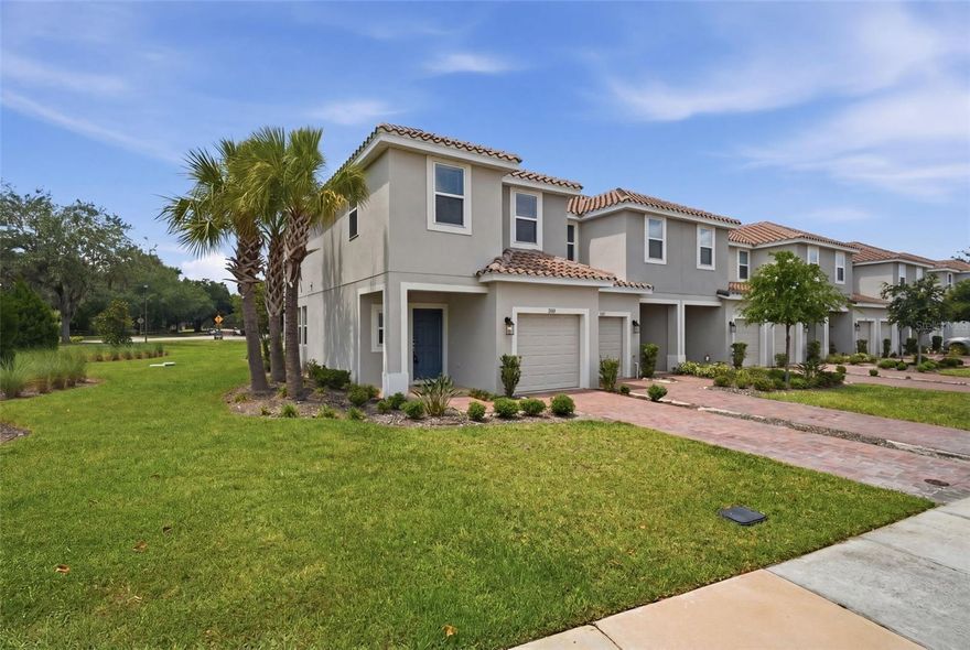 Located in the guard-gated, resort-style community of Bellalago, this 3-bedroom, 2.5-bath townhome offers low-maintenance living with access to exceptional amenities. This end-unit features water views, an open-concept layout, and all bedrooms plus the laundry room conveniently located upstairs. The main level features tile flooring throughout and includes a spacious living room with sliding glass doors leading to the backyard, a large eat-in kitchen with an oversized island, spacious pantry, and half bathroom. Residents enjoy the true Florida lifestyle with direct access to Lake Tohopekaliga, resort-style pools, fitness centers, walking trails, playgrounds, tennis courts, and basketball courts. Conveniently located near shopping and dining at The Loop, major highways, and approximately 30 minutes from Walt Disney World and Universal Orlando.