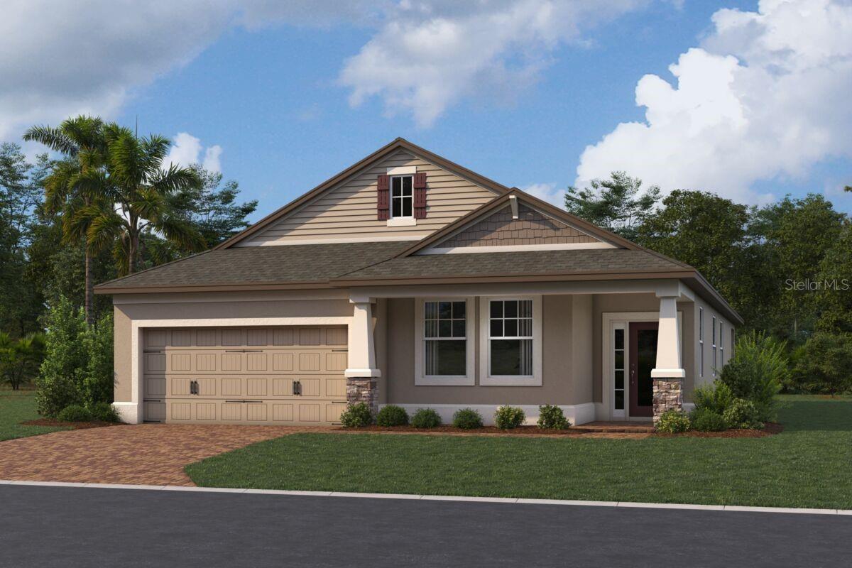 Under Construction. Welcome home to 5267 High Line Drive in Saint Cloud! This stunning home features 4 bedrooms, 2 bathrooms, a flex room, a 14' x 8' lanai, a 2-car garage, and more. Enter through the foyer and find the spacious flex room, which provides endless possibilities based on your family's current needs. Continue into the home and be ready to fall in love with the chef's kitchen. There is plenty of storage space within the 42" upper cabinets and corner pantry! The oversized kitchen island is perfectly positioned to be a place for daily meals or entertaining and look out across large windows that allow for natural light. The family room offers oversized sliding glass doors out to the covered lanai and backyard. The rear of the home is where you will find the owner’s retreat and en-suite bath with double sink vanity and a large shower. Situated in Saint Cloud, this highly sought-after location is conveniently positioned in the thriving market of Osceola County.