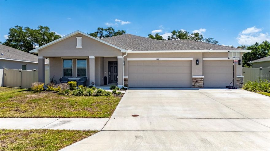 Beautiful 4 bedroom, 3 bathroom home with no rear or front neighbors, offering added privacy and a peaceful setting. Built in 2024, this almost-new home features 2,102 square feet of living space and sits on a spacious 0.19-acre lot. The home is exceptionally clean, move-in ready, and offers an open floor plan that feels bright and inviting. The large backyard is perfect for family gatherings and outdoor enjoyment.
The property also includes a spacious 3-car garage, providing plenty of room for vehicles, storage, or a workshop setup. Residents can enjoy a beautiful community pool, and the home is conveniently located near major highways and shopping, combining comfort, space, and convenience. It’s a must see!