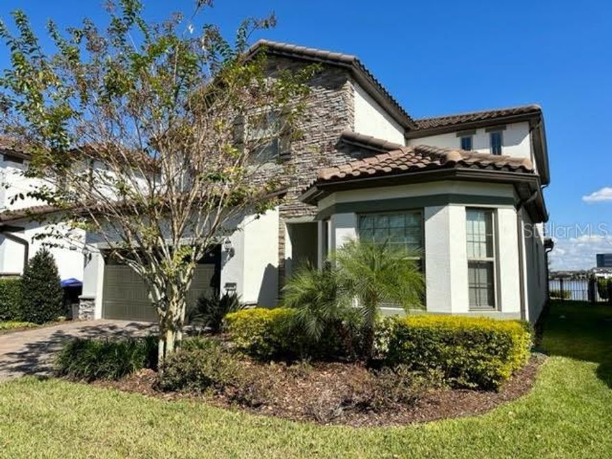 This 4 bedroom 3.5 Bathroom home built in 2019 shows like a new house. Used as a second home for a few weeks of the year since built the property has a guest suite on the first floor, open plan kitchen, Dining and living room with double height ceiling feature giving a light and airy feel in the family room. The expansive master suite and laundry room can be found on the second floor along with an additional two bedrooms and loft area. The home has a designer salt water pool and amazing lakefront location with views across the Lake towards the Community pool. Ruby Lake is a gated community in the heart of Dr Phillips which has a booming growth of restaurants, shopping and entertainment on your doorstep yet the property is located in a quiet and tranquil setting.