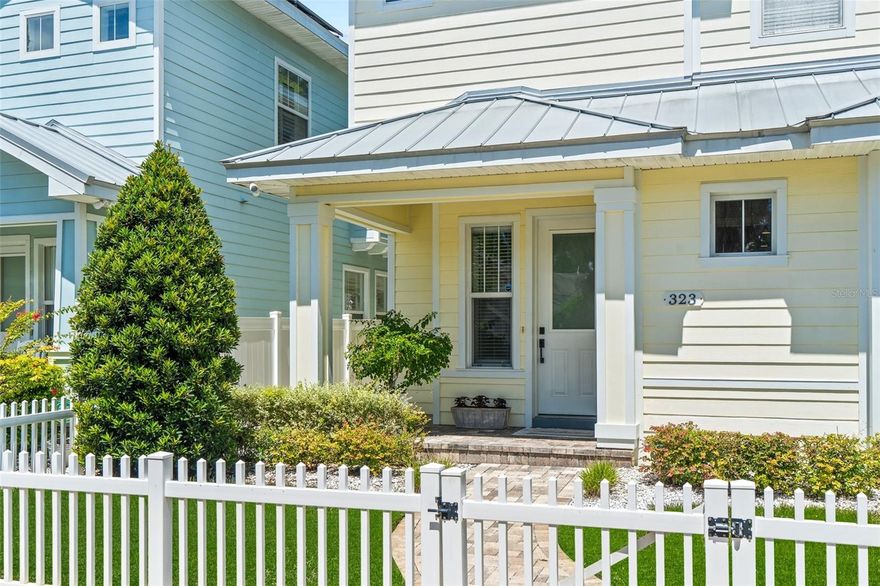 Discover the magic of Safety Harbor! An exceptional offering in the heart of Safety Harbor. Just a block from the enchanting downtown Safety Harbor, where brick-lined streets meet waterfront charm, this impeccably designed abode offers a rare opportunity to live steps from the vibrant cultural core of one of Florida's most beloved small towns. Walk, bike, or cruise your golf cart to acclaimed restaurants, boutique shops, art festivals, a world-renowned spa and open-air markets, all while enjoying the peace and elegance of the quiet residential streets. Free of HOA or CDD fees, this residence affords not just luxury, but freedom. Behind the refined façade, you'll find this single-family attached home, with four bedrooms, three full baths, a two-car garage, and an open-concept floor plan crafted with care and sophistication. Rich, dark wide-plank hardwood floors flow beneath soaring 10-foot ceilings, while grand eight-foot solid wood doors create an elevated sense of scale. The chef's kitchen is a statement in itself, featuring an oversized marble island, stainless steel appliances and a generous walk-in pantry, ideal for both everyday living and refined entertaining. French doors open from the living space to a tranquil, covered lanai, perfect for morning coffee or evening cocktails. A versatile first-floor bedroom or home office is accompanied by a full bath, offering ideal flexibility for guests or work-from-home living. Upstairs, a spacious loft serves as a perfect media room, study or lounge. Two guest bedrooms boast walk-in closets and share a thoughtfully appointed Jack-and-Jill bath. The expansive primary suite is a true sanctuary, featuring a spa-inspired en-suite bath with dual vanities, a soaking garden tub, dual-head walk-in shower, and an impressively sized walk-in closet. Designed by the builder with the future in mind, the home is primed with a dedicated shaft/space for an elevator, allowing for easy future installation. Offering both convenience and long-term livability, a rare and valuable amenity, this is more than a home — it’s an invitation to a lifestyle of charm, sophistication and walkable luxury in the heart of Safety Harbor.