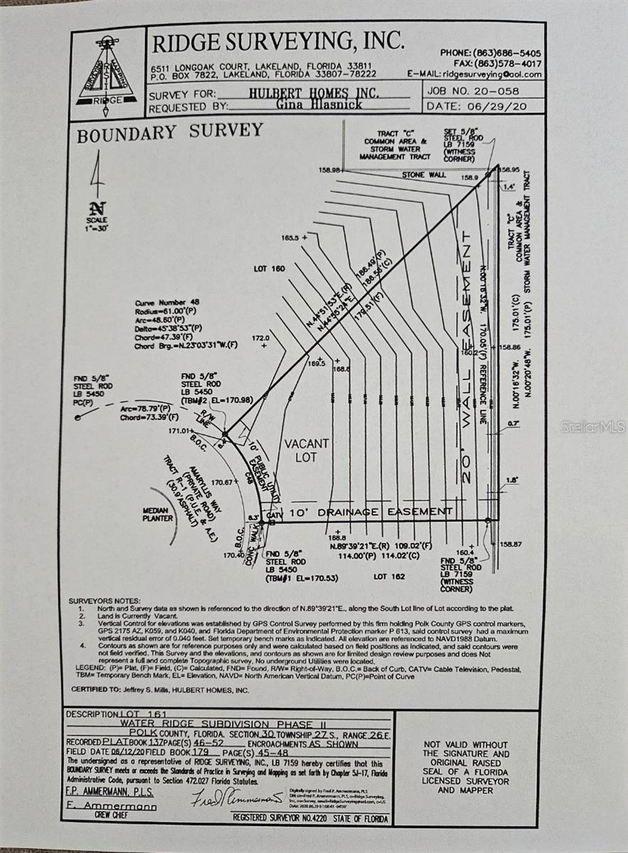 WATER RIDGE SUB - Land