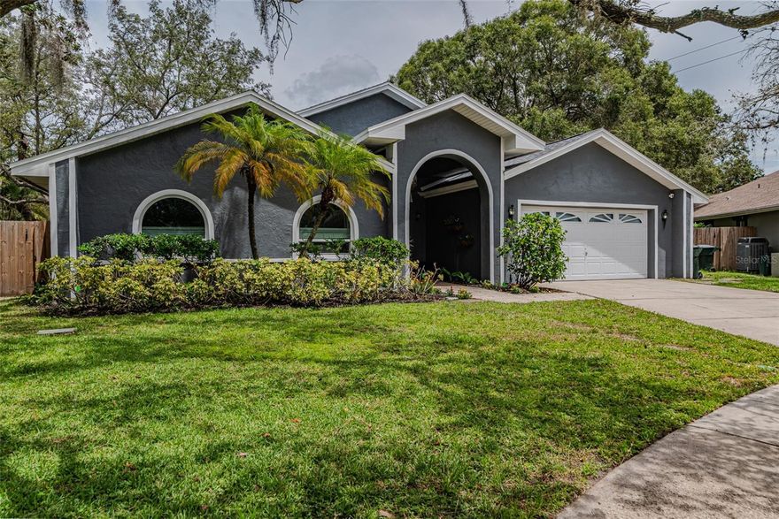 Tucked away on a quiet cul-de-sac within a non-HOA neighborhood, this beautifully maintained home offers the perfect blend of necessary updates, comfort, and accessibility. Featuring an open floor plan with soaring vaulted ceilings, the space feels bright, airy, and ideal for both everyday living and entertaining. The brick fireplace within the large living area , extends up the expansive wall and provides a feeling of warmth and comfort on those occasional cooler Florida nights. The openness allows total interaction of family and friends even while preparing meals in the large kitchen.  There is plenty of eating space with a breakfast nook and a full dining room , both conveniently located to the heart of the kitchen.  A wall of French doors opens to the outside and your own private oasis with an oversized covered lanai area, a heated saltwater pool, enhanced by a new pool heater in 2020 and a child safety fence added in 2024, offering both relaxation and peace of mind. Two separate outdoor yard spaces are large enough for play equipment and more!  The owners added numerous important upgrades including a new roof in 2025 with a transferable warranty, a new A/C system installed in December 2018, a new electrical panel in 2020, updated kitchen appliances in 2023, and a new water softener in 2019. Additionally, two new front windows were installed in 2024, adding to the home's efficiency and curb appeal. Designed with accessibility in mind, the home is wheelchair accessible, ensuring ease of movement throughout. Minutes away is the middle school with the elementary school only a short car ride away.  The thriving downtown area of Safety Harbor with all of the many restaurants, shopping locations , marina , spa and more are also very accessible with a 10-15 minute walk or bike ride with less for a car ride.  Convenient  to the airports, major shopping areas and beaches add the attractiveness of this home!