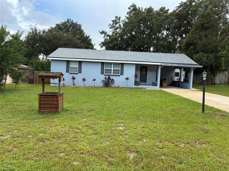 Two bedroom, two bathroom home in the heart of Debary, Florida. This home has no HOA. The home sits on .26 acre lot. Enjoy Florida living on the patio to a large backyard., fully fenced yard, where your pets can roam and feel free  Kitchen has nice cabinets, refrigerator, stove, you can sit and eat in the kitchen, living room has open feeling. The carport  is covered. Septic tank and welll system. This will save on no water bill.