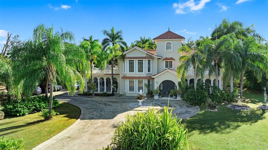 With all the space and privacy of a country home but steps from the center of the town of Cabo Rojo. This custom designed Spanish style contemporary two-level home sits on a gorgeous two acre lot. This mansion is very spacious and provides a lot of amenities and extras that make this property very special. In the first level you have the formal living room, family room and a great dinning room area, kitchen, a private office, a big bedroom suite with private bathroom, terrace and a 3 car garage. In the second level you have 4 spacious bedrooms with private bathrooms, great terrace area and laundry. In this amazing property you can enjoy the best of the Caribbean living, the entertaining space consists of beautiful gardens, an amazing swimming pool with jacuzzi, two shaded gazebos, one of them is over 40 feet long with outdoor kitchen and bathrooms. Great for family gatherings, corporate or family parties etc. lots of parking space. The house has an emergency back up generator. Enjoy the tranquility and beauty of open spaces, with lots of vegetation. This property offers you the opportunity to have the peace and tranquility of the countryside just steps from town. &nbsp;Close to the best beaches of the western area of the island where also you can enjoy a gastronomic route like no other. This property is unique. You have to come and see this piece of paradise. Shown by appointment to prequalified buyers.