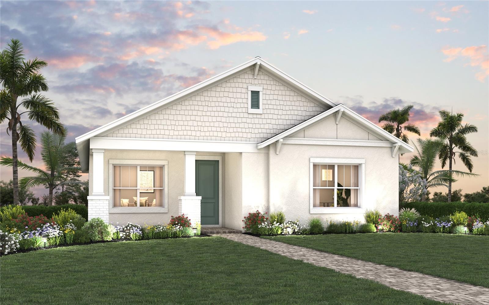 Under Construction. Experience effortless coastal living in the elegant Bellmeade floor plan, a thoughtfully designed 3-bedroom, 2-bath home with a versatile flex space, located in the premier SeaFlower community just minutes from the pristine beaches of Anna Maria Island. This single-story home blends casual sophistication with everyday comfort. Wide-plank laminate flooring, styled to resemble rich hardwood, runs through the main living spaces, owner’s suite, and flex room, adding warmth and character. The open-concept layout is filled with natural light and anchored by a stunning gourmet kitchen featuring a 36" gas cooktop, wall oven, and an oversized quartz island—perfect for entertaining guests or gathering with family. The owner's retreat is a peaceful haven with a tray ceiling, spa-like bath with dual vanities, and an expansive walk-in closet that feels more like a dressing room. Large windows in the flex room create a bright, inviting space ideal for a home office, creative studio, or quiet den. A covered lanai extends your living space outdoors—perfect for relaxed evenings, cool breezes, and your favorite drink in hand.
The Bellmeade offers the best of coastal elegance, convenience, and connection—your gateway to a life in full bloom.
