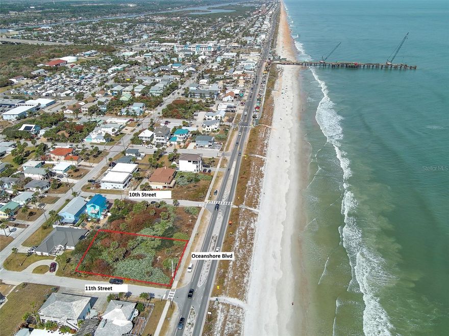 Oceanfront prime location for commercial or residential development! Located on the fringe of the central business district, this parcel is .375 acres and is comprised of three separately deeded parcels. It can be combined with adjacent (separate listing) lot for a total of .75 acres if you want to own the whole block! Only 10 blocks south of the new Margaritaville hotel, boutique shops and exceptional restaurants, this location offers privacy with proximity to the hub of activity in Flagler Beach. Please note that property taxes are shown for one individual lot. Beautiful beach in front of this property has been restored. Zoning allows for a wide array of uses including (but not limited to) condos, single family homes, restaurants, and retail. Buy now for development or just to hold for investment-either way it's a winner.
