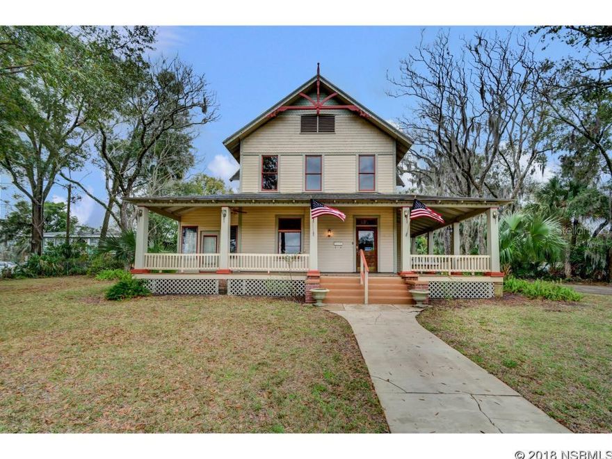 DELAND: INVESTMENT OPPORTUNITY or Residence! 1883 Victorian Historic home located on almost an acre near downtown. This amazing 6/6 home was recently operated as a B&B and has so many potential uses--office space, private residence, professional complex and more . This partially fenced historic home features a screened pool, original pine floors, a large period leaded glass window and Victorian woodwork on a large downtown lot with back alley access available for ingress/egress. Surrounded by trees, this property is a peaceful retreat for anyone! The property also has a separate cottage that can be the owner's quarters or rented for extra income. This property is situated in downtown Deland and is steps away from stores and restaurants. Due to its location, it is also eligible for multiple corridor improvement and restoration grants that are awarded yearly.   Deland is just 20 minutes from Daytona Beach and only 45 min from Orlando and all the attractions. ;Water: City