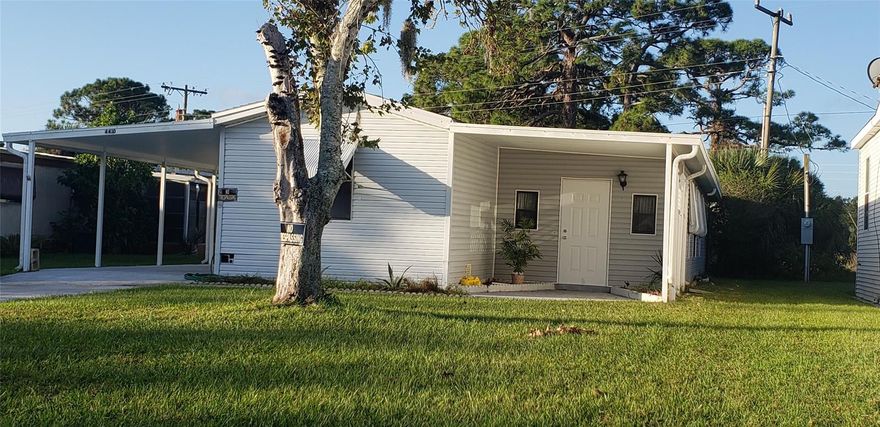 Don't miss this opportunity Turn key 2 Bedroom 2 bath split floor plan. This home boasts 1142 interior sq feet of a flowing floor plan. The family room offers an added bonus for all your family needs. New Flooring, New roof. To add to the package this home is located in a river front community offering 350 feel of fishing pier, boat launch, shuffleboard, boccie ball, 2 community salt water swimming pools, basketball court, social club, clubhouse and much more. Additionally the amenity fee is a low $125,00 per month. Room sizes may vary slightly. Terra Mar Village community requires a background check for each occupant over the age of 18. Application fee of $40.00 per person ;Water: City