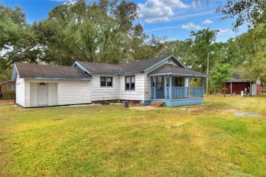 Come find your diamond in the rough! This little bungalow beauty has some original wood floors just waiting to be refurbished. This cutie sits on an acre on a corner lot. Plenty of room to roam. There are 2 bedrooms and 1 bath. A bonus room addition that will need electric, but can be used for many purposes. There is a small barn with concrete pad. Come take a look so much potential.