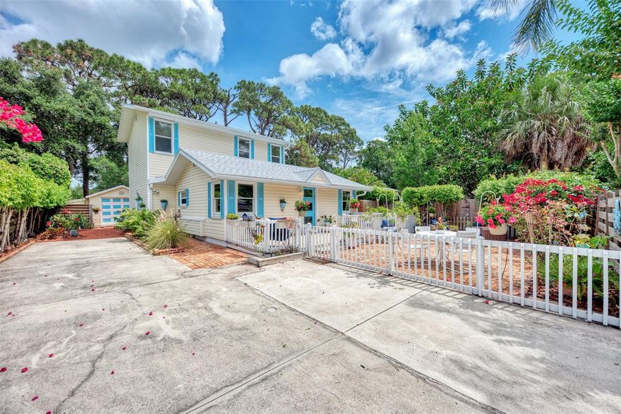 AVAILABLE JUNE 1st - Do not miss out on this adorable charming cottage - Short term or Long term rental...All Utilities included (electric, water and wifi included) Turn Key fully furnished with a beautiful private garden and courtyard that is also surrounded by a gate and is pet friendly. This is a perfect option if you are in transition and looking for a new home in Sarasota! Flexible terms for renting. This cozy cottage is located less than 2 miles from downtown! A newly remodeled studio which has all the comforts you need for a short or long term stay. Turn key and all inclusive so just bring your clothes. A beautiful deck and fenced in front brick paved patio for you to enjoy all the beauty of Sarasota's sunshine. This open floor plan is all you need! Privacy and beauty in this quaint cottage perfect for one or a couple and pets are welcome too! You have access to detached modular garage for additional storage and access to a brand new washer and dryer. Live where everything you need is close by, Downtown, airport, beach and shopping at UTC is less than 5 miles away. No extra fees! One simple fee. Come see for yourself! This won't last long! Seasonal rates: May-Oct $2000; Nov-Dec $2500, Jan-April $2900 (3 month minimum).  Annual Rental $1800/monthly with a monthly surcharge of $200.