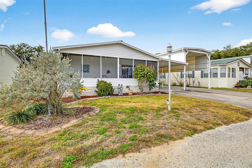 Don’t miss this fantastic opportunity! This spacious home features 2 bedrooms and 2 bathrooms across 1,512 square feet of comfortable living space. The open floor plan includes a possible 3rd bedroom, den, or flex space, offering plenty of options to fit your needs. The primary bedroom includes an en suite bathroom and dual walk-in closets for generous storage. 
Enjoy a split floor plan for added privacy. The galley kitchen boasts an eat-in area and a large pantry, perfect for those who love to cook and entertain. Step out onto the beautiful screened front porch, ideal for relaxing mornings or unwinding at the end of the day. 
Additional highlights include tons of parking, a workshop/shed, and an RV carport for your big toys or extra storage. This well-appointed home checks all the boxes—schedule your tour today!